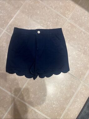 crown & ivy Navy Scallop Hem Girls' Shorts